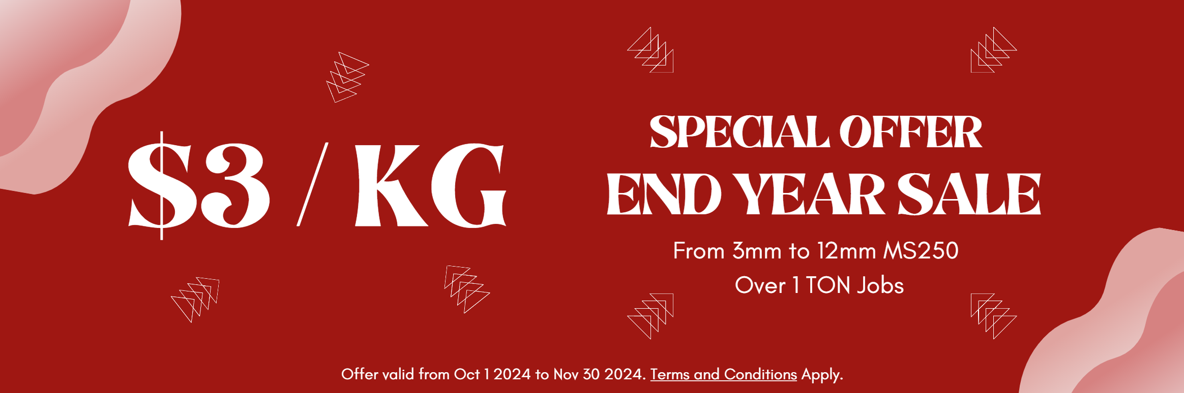 Limited-Time End of Year Laser Cut Offers – Save Big on MS250 Material!